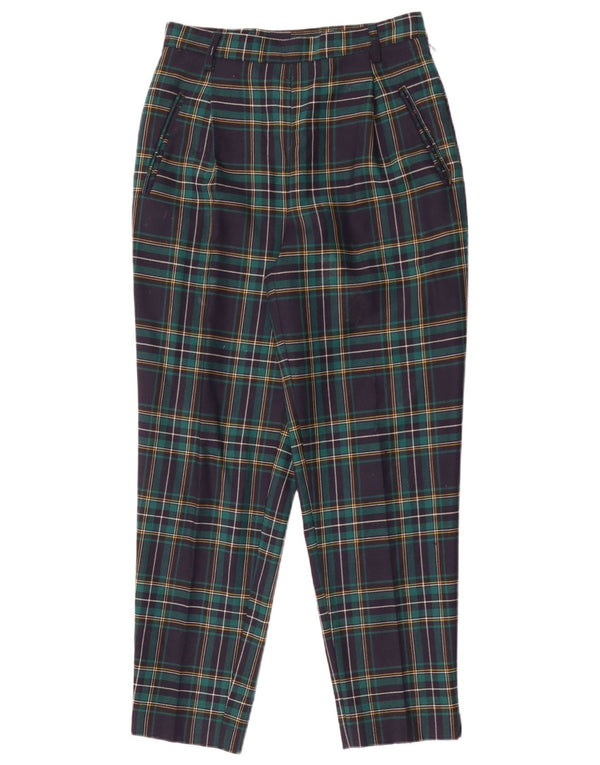 Gianni Abozzi Pantaloni de costum conici pentru femei IT 44 Medium W28 L27 Green Check