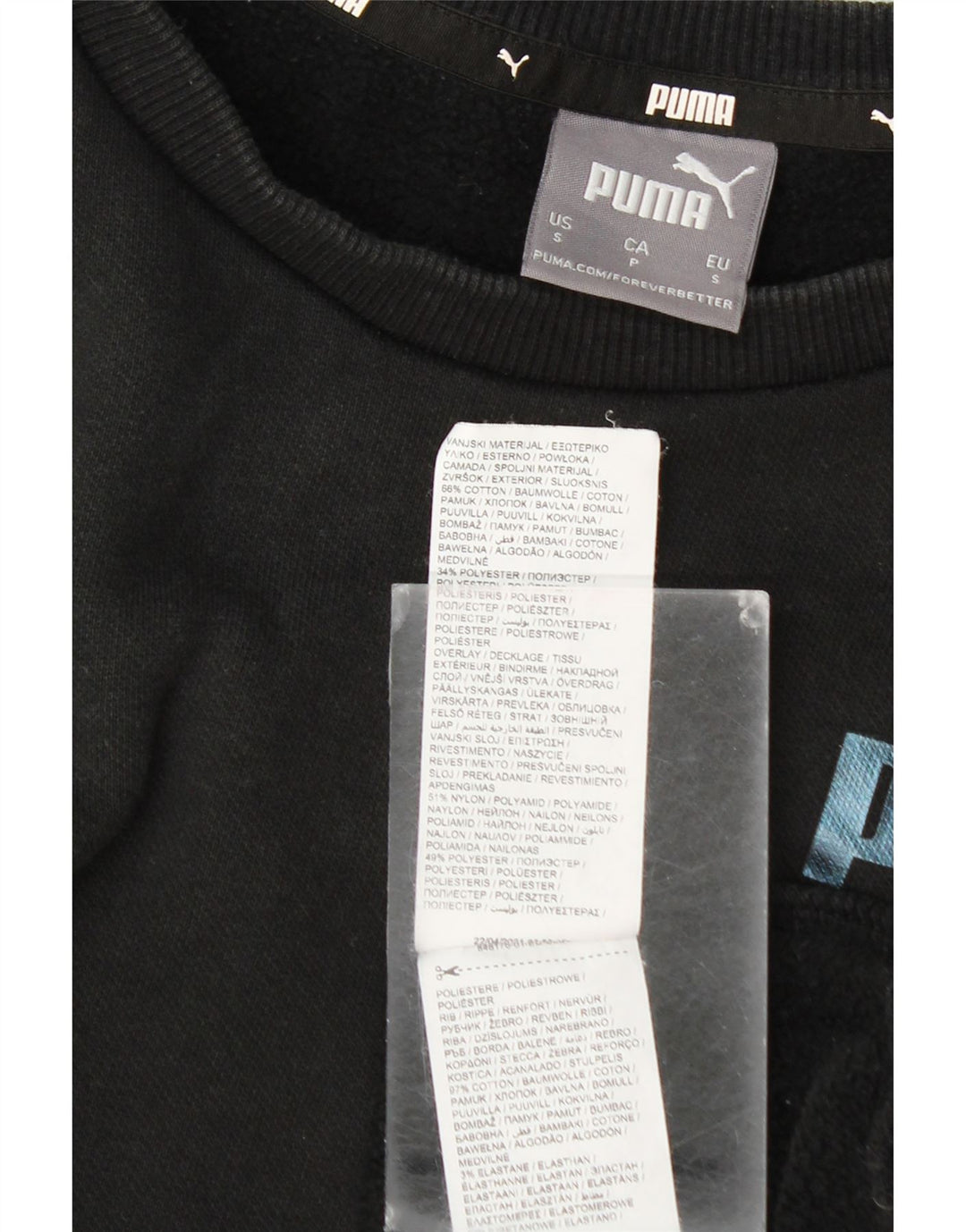 Hanorac grafic pentru bărbați Puma Jumper mic, negru, bumbac color bloc