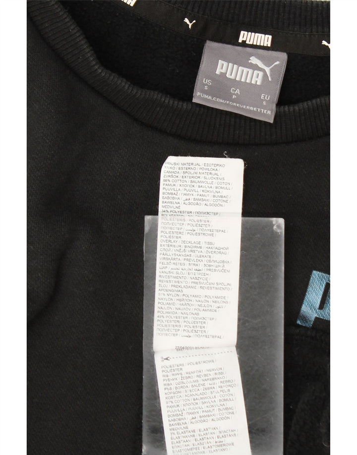 Hanorac grafic pentru bărbați Puma Jumper mic, negru, bumbac color bloc