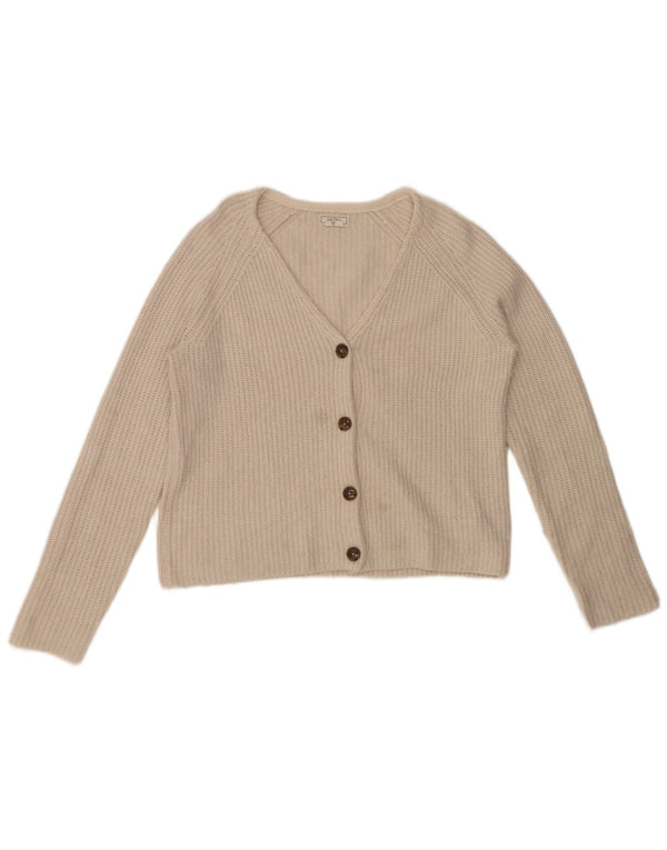 FAT FACE Pulover cardigan supradimensionat pentru femei UK 10 Small White Nylon