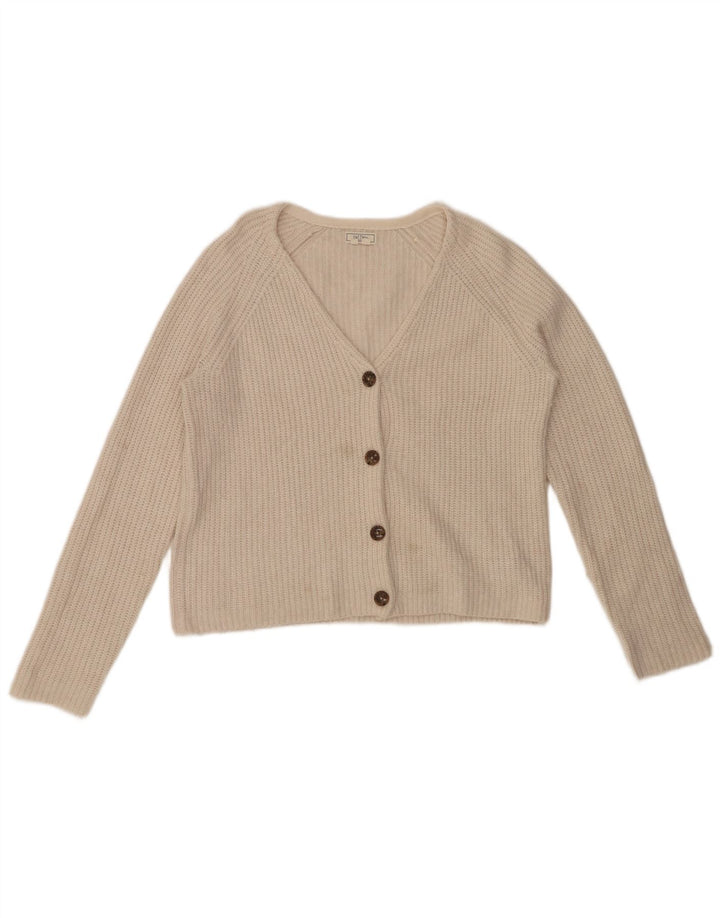 FAT FACE Pulover cardigan supradimensionat pentru femei UK 10 Small White Nylon