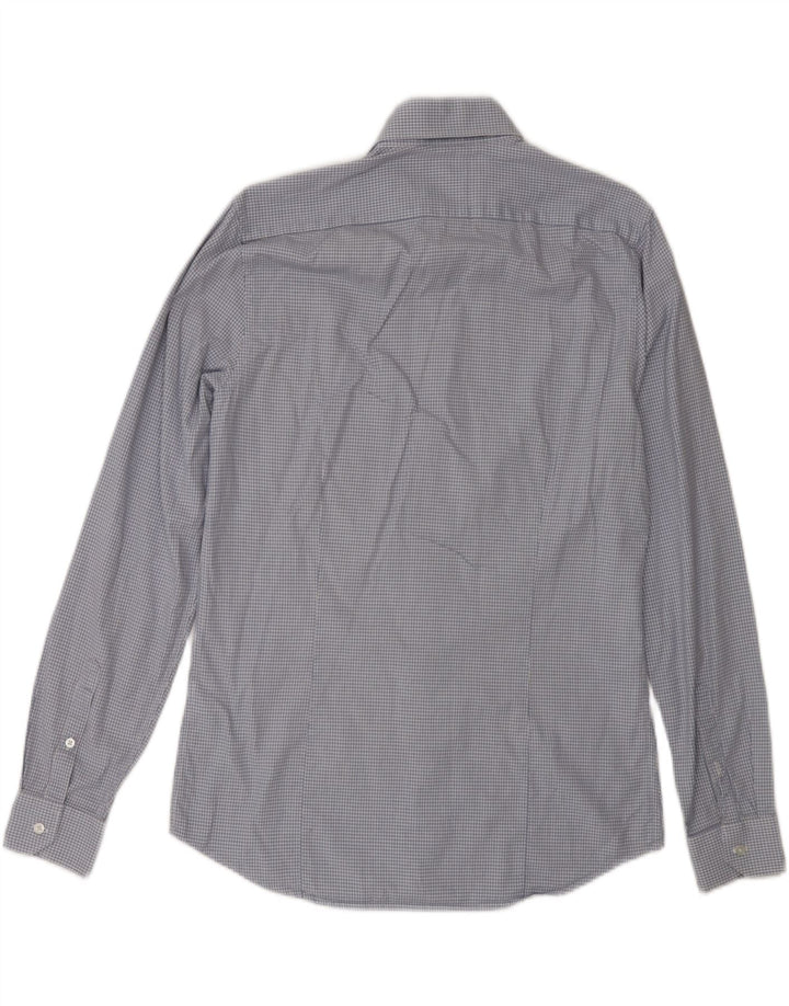 Cămașă Slim Fit Reiss pentru bărbați, bumbac cu picioare de gață, albastru mediu