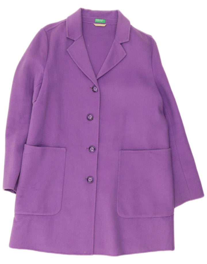 Pardesiu pentru femei Benetton UK 14 mare lână violet