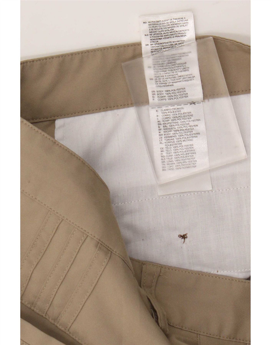Pantaloni chino Climalite drepti pentru bărbați Adidas W34 L30 poliester bej