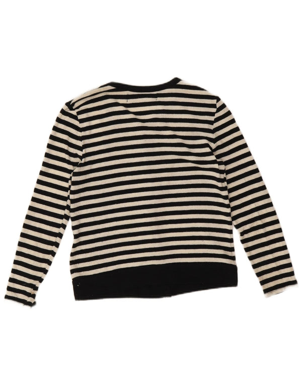 Pulover cardigan pentru femei Zara UK 14 Medium Bleumarin cu dungi acrilice