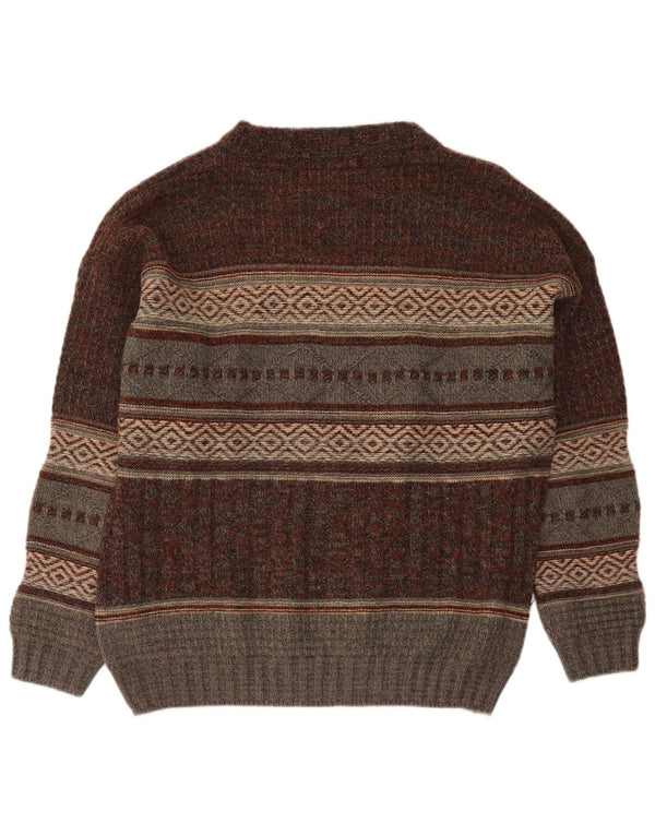 Pulover Bresci pentru bărbați cu gât de barcă IT 56 XL maro geometric