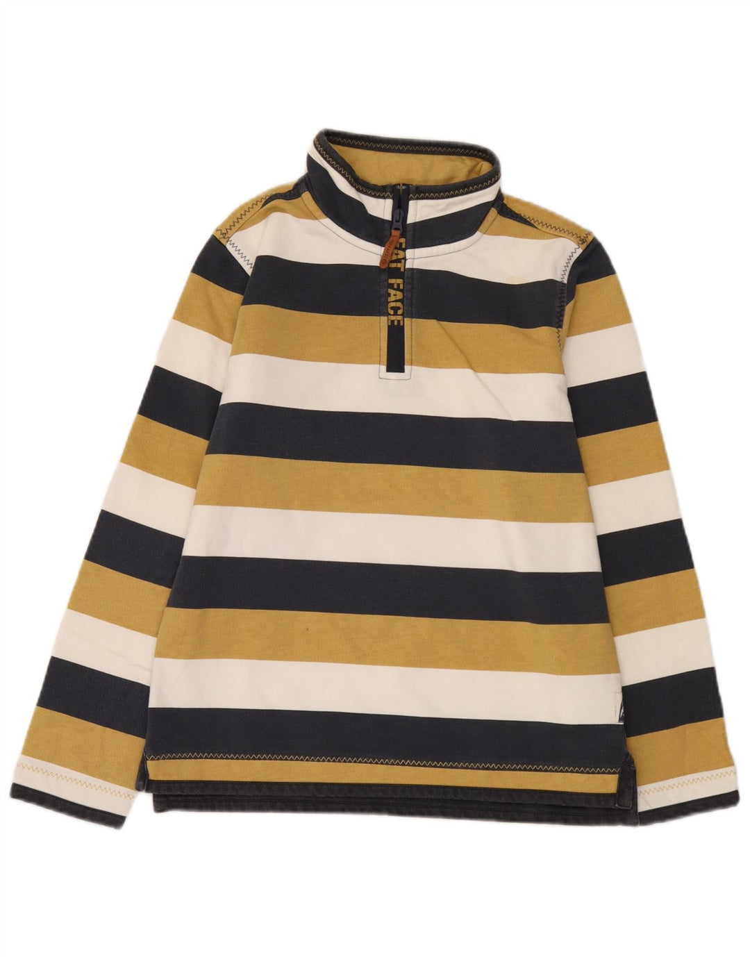 Fat Face băieți cu fermoar decolteu hanorac Pulover 12-13 ani, multicolor, cu dungi
