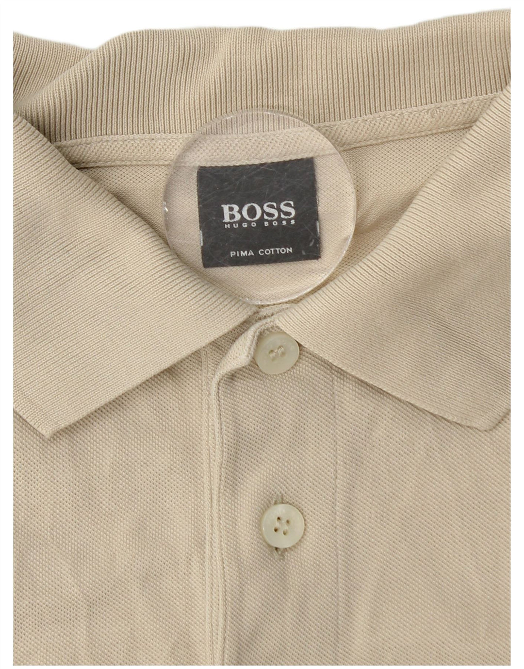 Tricou polo pentru bărbați Hugo Boss, bumbac, bej mediu, clasic