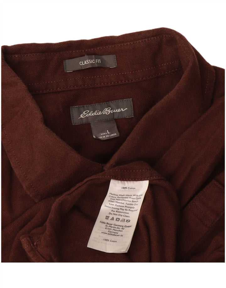 Cămașă de flanel pentru bărbați Eddie Bauer, mare maro