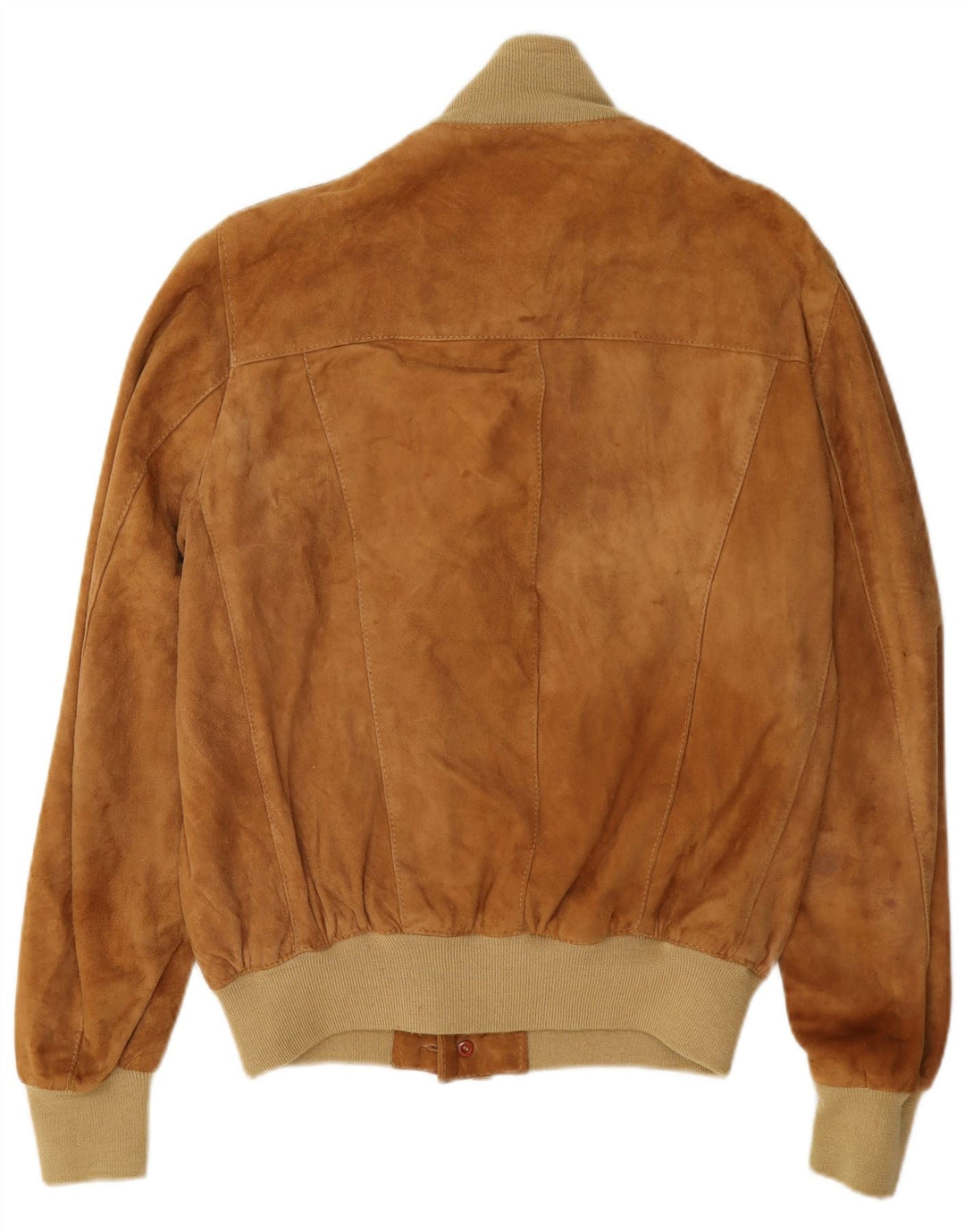 Jachetă Bomber Vintage pentru bărbați din piele intoarsa IT 48 Medium Beige Colorblock Piele
