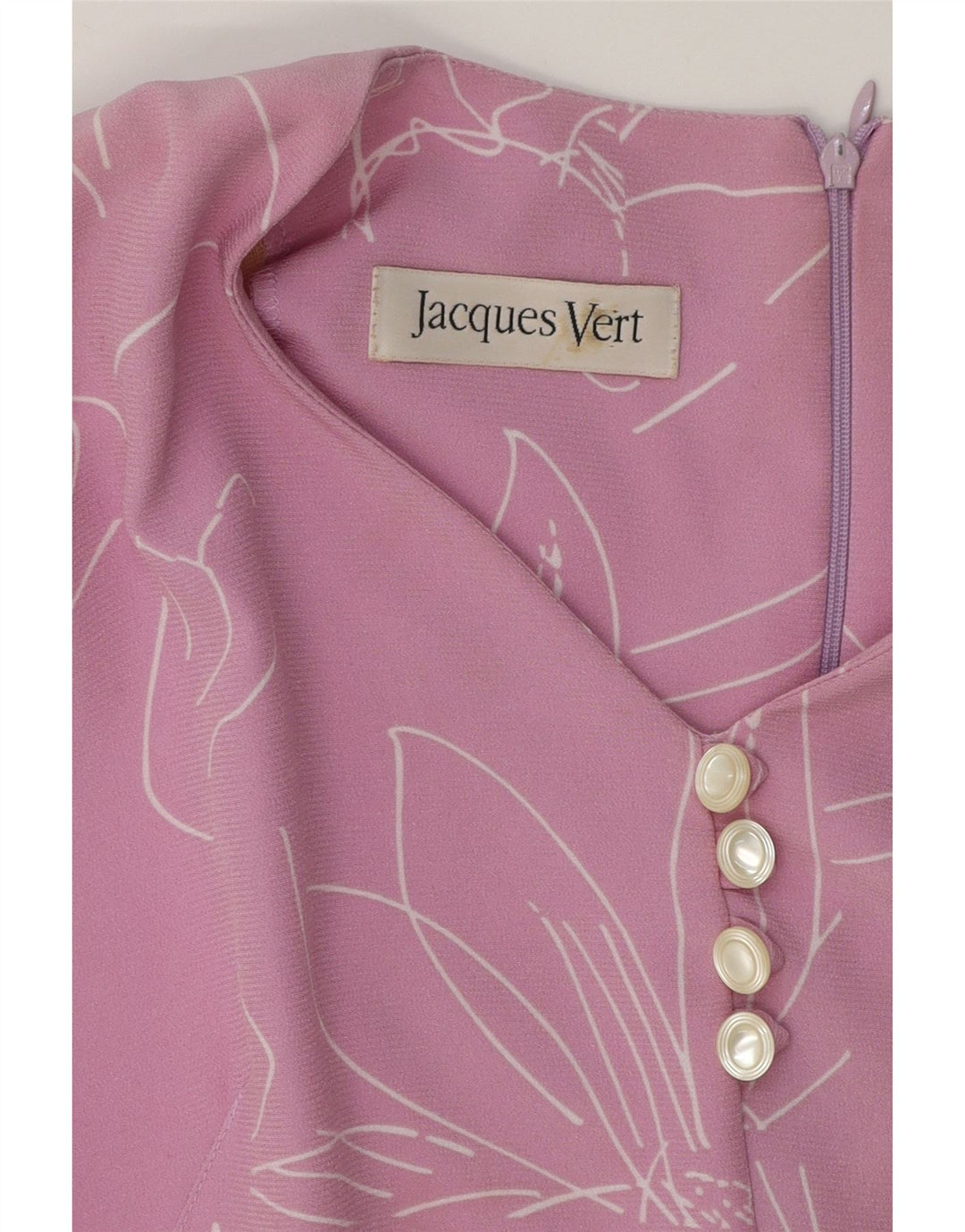 JACQUES VERT Womens Abstract Pattern Maxi Dress UK 12 Medium Pink Vintage Jacques Vert and Second-Hand Jacques Vert from Messina Hembry 