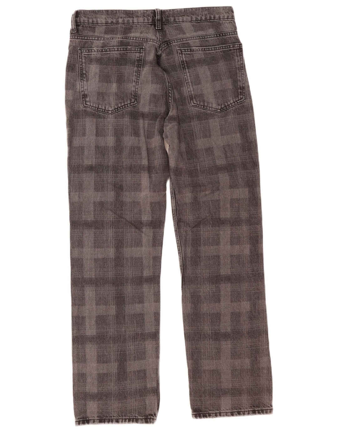 Blugi drepți pentru femei Zara EU 42 Large W32 L30 Grey Check Bumbac