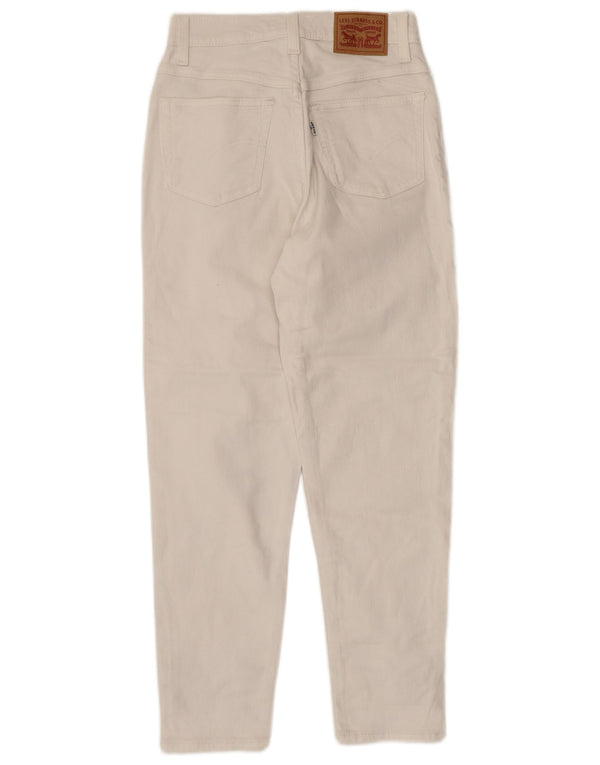 Blugi tăiați pentru femei Levi's Mom L24 L24 din bumbac alb