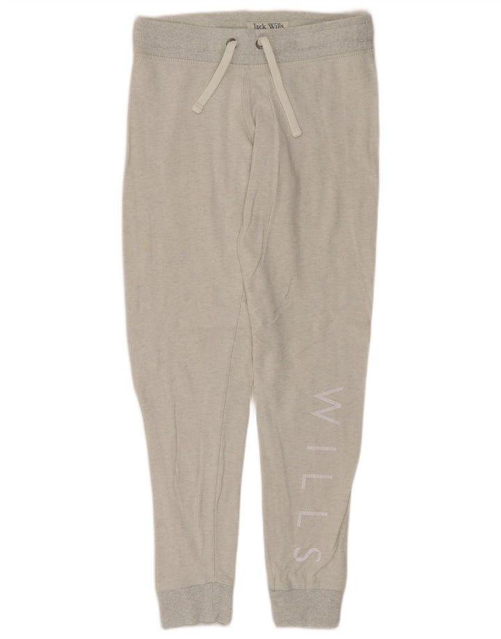 JACK WILLS Pantaloni de trening grafic pentru femei Joggeri UK 8 Small Gri