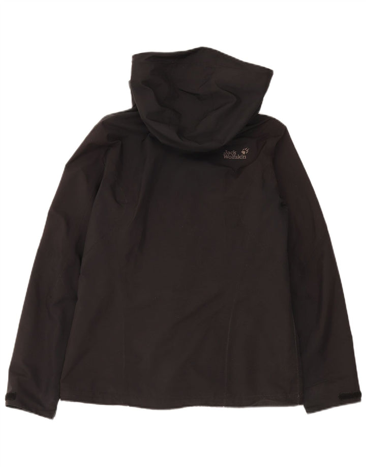 Jack Wolfskin Jachetă de ploaie supradimensionată cu glugă pentru femei UK 10 Small Black