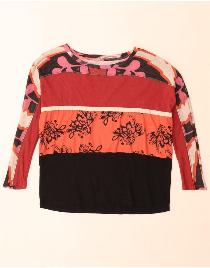 Top grafic pentru femei Desigual cu mânecă lungă UK 10 mic, multicolor, floral
