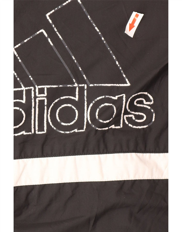 Jachetă de vânt cu grafică Adidas pentru băieți 13-14 ani, neagră, poliamidă
