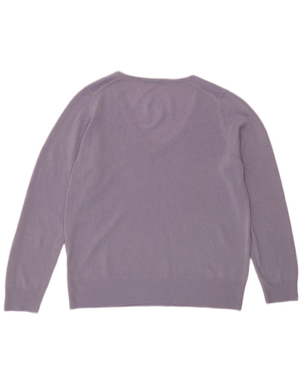 Pulover cu decolteu în V pentru femei Marks & Spencer UK 16 mare violet