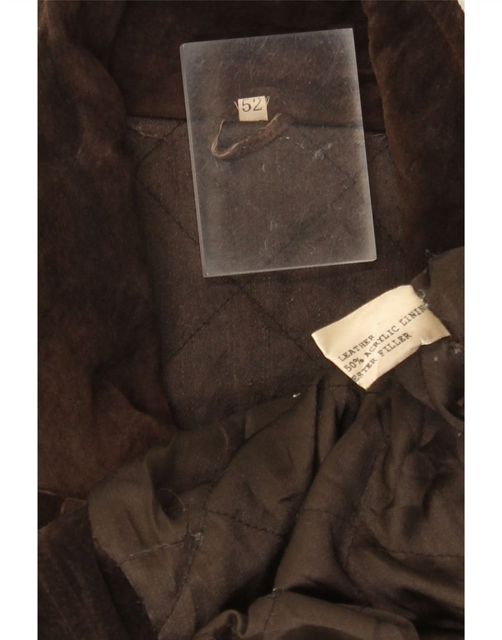 Jachetă vintage pentru bărbați din piele intoarsa IT 52 XL din piele maro