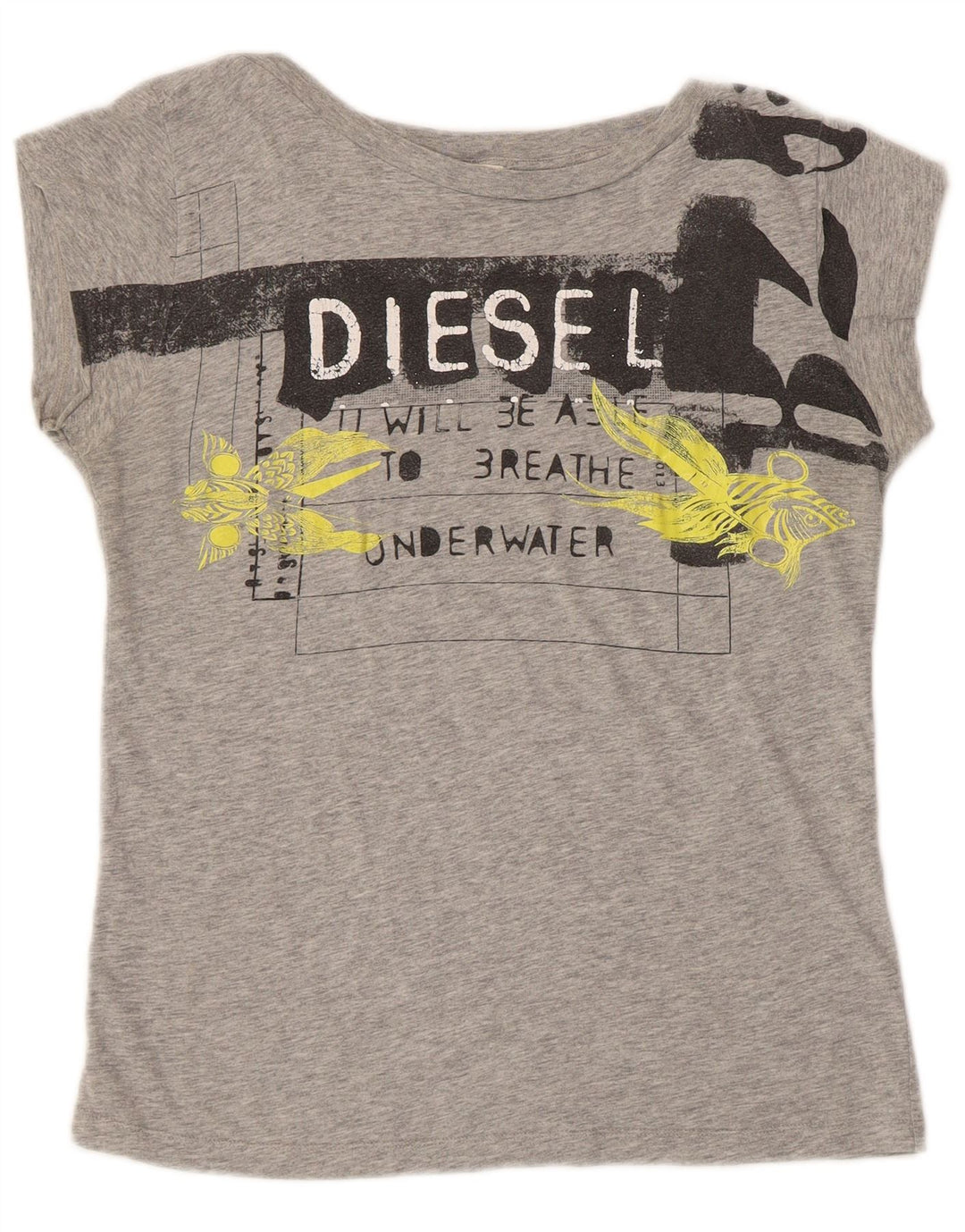 Tricou grafic pentru femei Diesel Top UK 12 Medium Grey Flecked