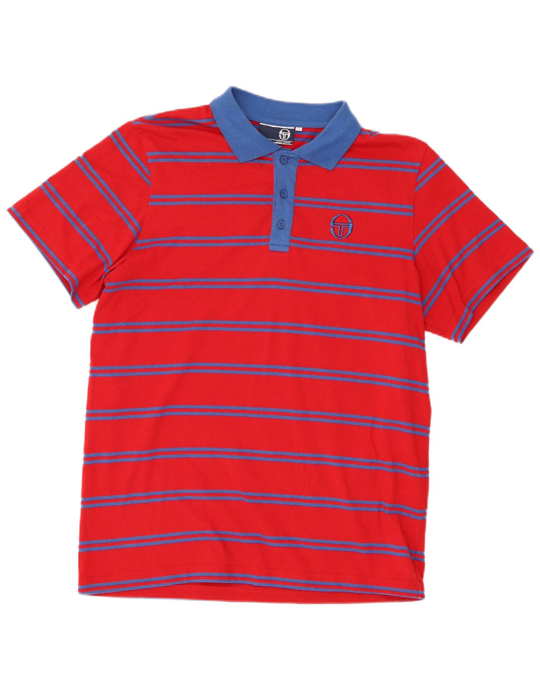Tricou polo Sergio Tacchini pentru bărbați, poliester cu dungi roșii mari
