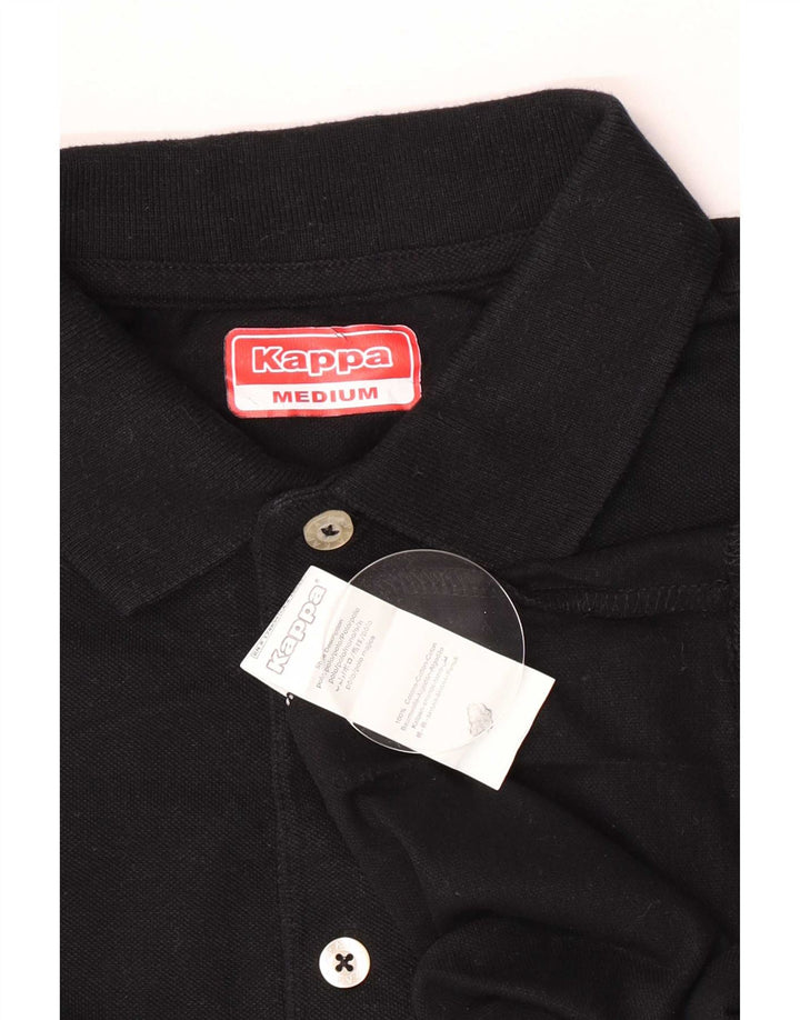 Cămașă polo pentru bărbați Kappa, bumbac mediu negru