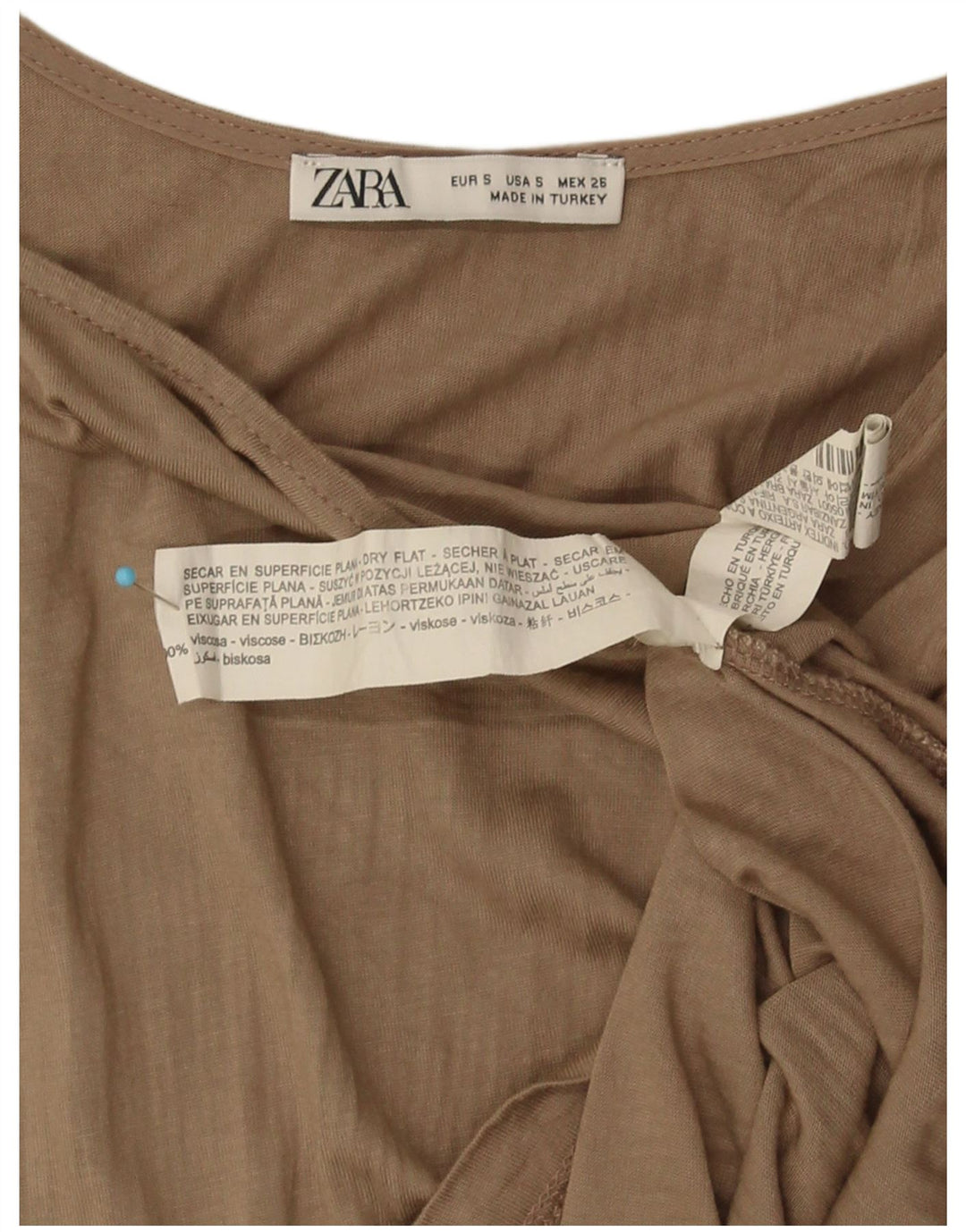 Vest Vest Top Femei Zara UK 10 Small Khaki Viscose