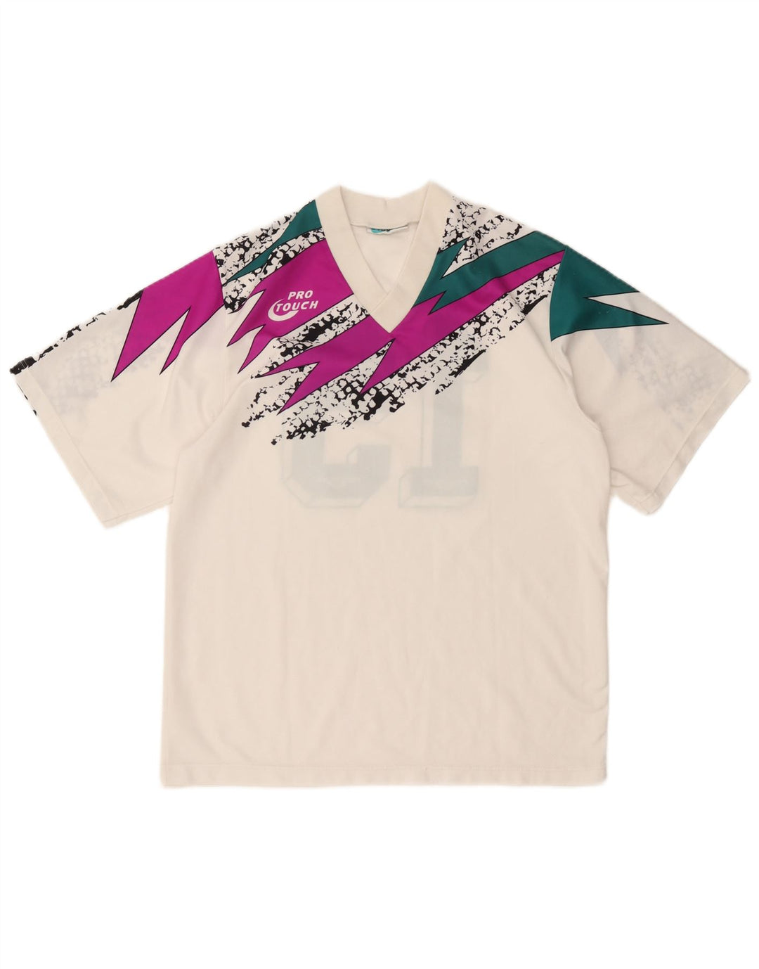 Tricou grafic pentru bărbați Pro Touch Top mare, alb, geometric, sport