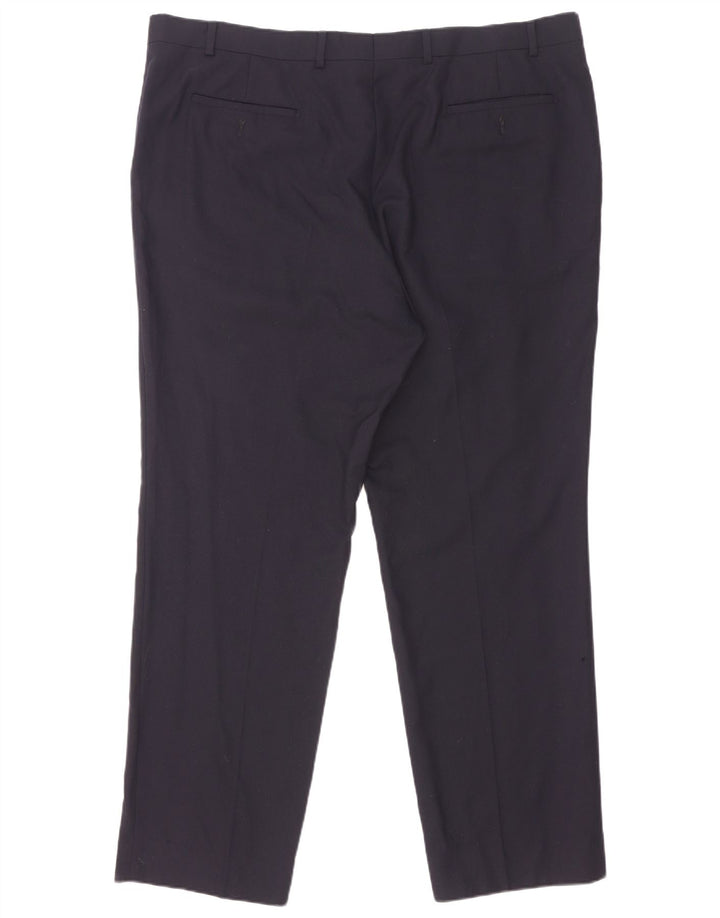 Pantaloni de costum pentru bărbați Marks & Spencer, cu ajustare normală, L42 L31 Lână bleumarin