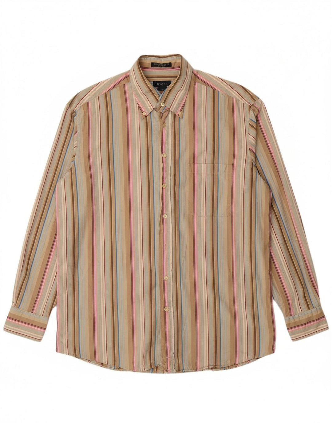GANT Mens Regular Fit Shirt Large Beige Striped Cotton