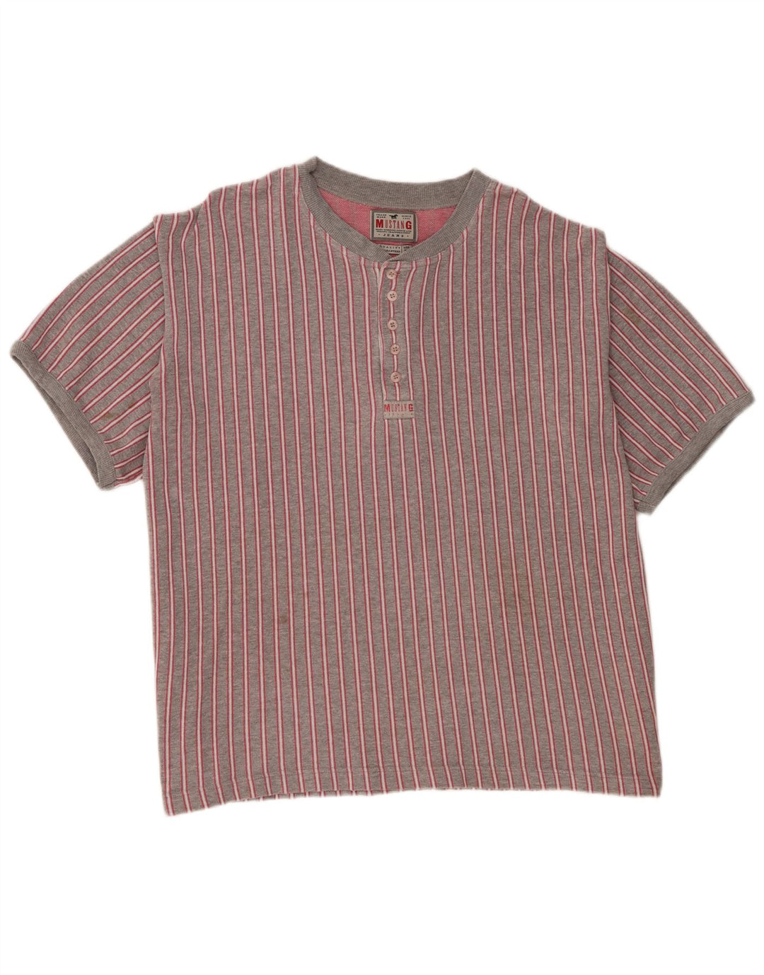Tricou pentru bărbați Mustang Top XL bumbac cu dungi gri