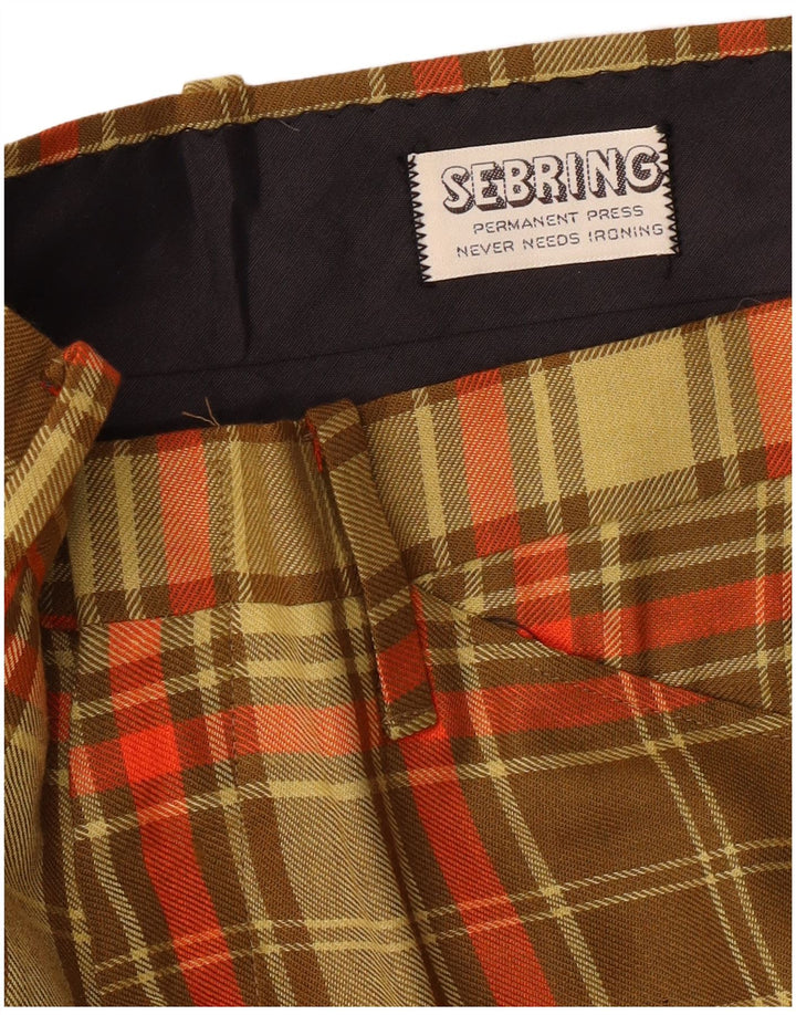 VINTAGE Pantaloni drepti pentru femei L32 L34 Kaki Check