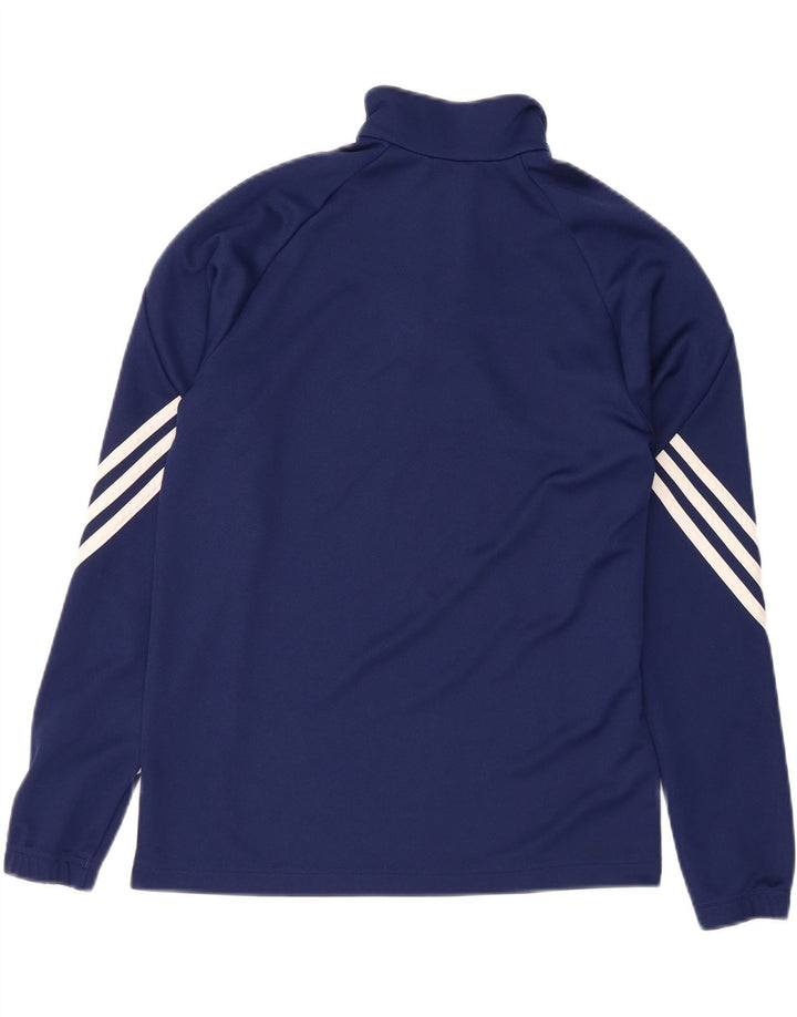 ADIDAS Boys Climalite Pullover Tracksuit Top 13-14 Years XL Navy Blue Vintage Adidas and Second-Hand Adidas from Messina Hembry 