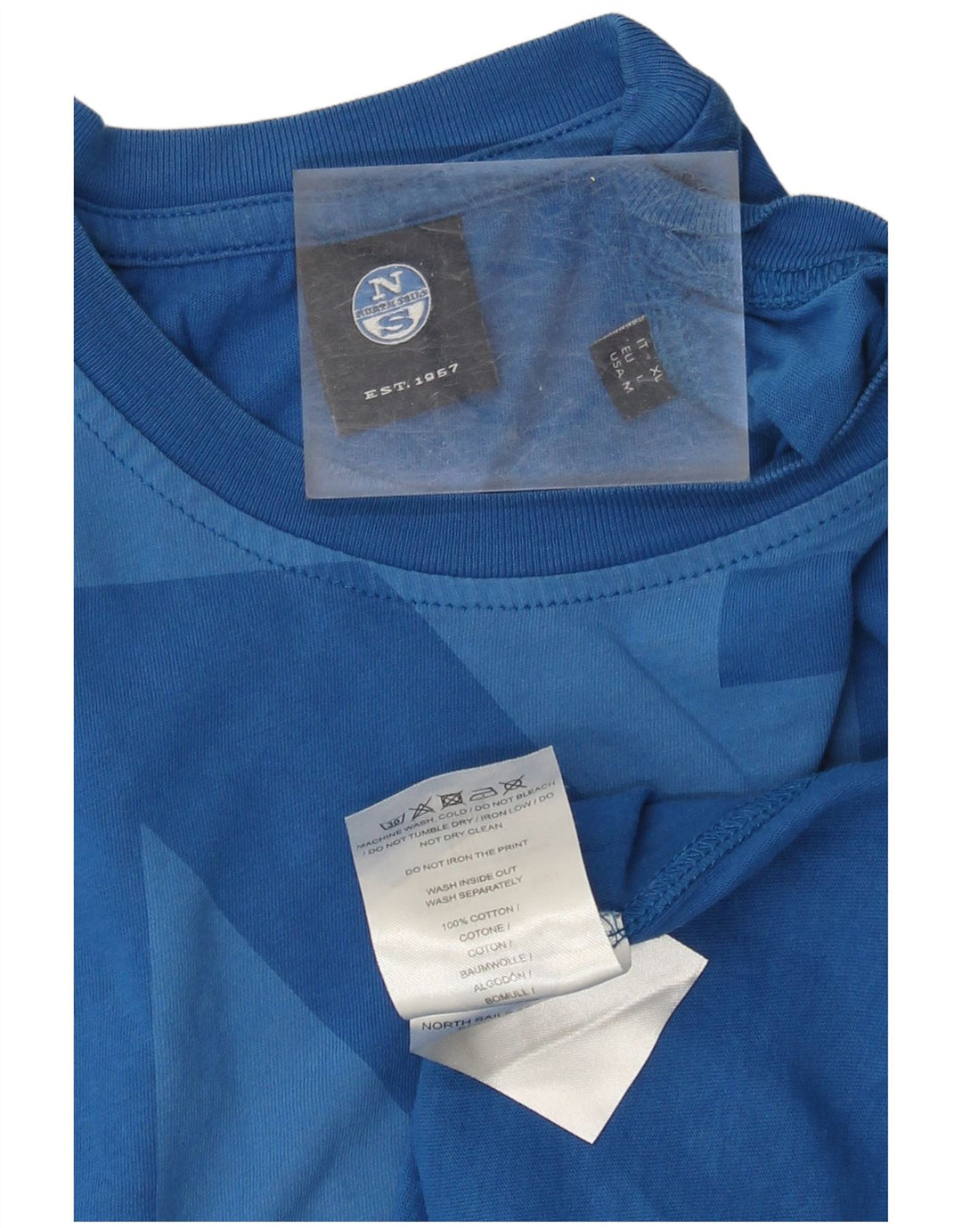 Tricou grafic North Sails pentru bărbați Top mare din bumbac albastru