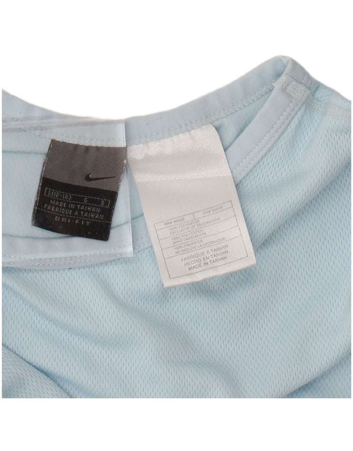 Top cu mânecă lungă NIKE Dri Fit pentru femei US 12/14, mare, albastru, poliester