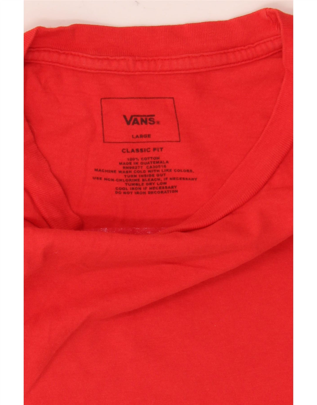 Tricou grafic pentru bărbați Vans Classic Fit Top mare din bumbac roșu