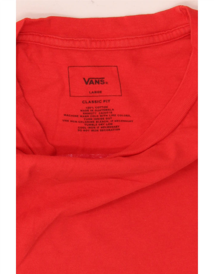 Tricou grafic pentru bărbați Vans Classic Fit Top mare din bumbac roșu