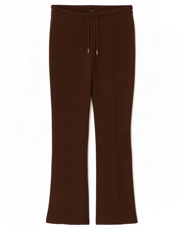 Pantaloni de trening Zara pentru femei Flare UK 14 mare, maro, bumbac