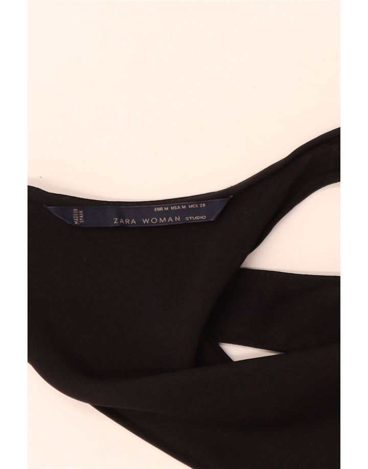 Salopetă fără mâneci pentru femei Zara UK 14 Medium Black Viscose