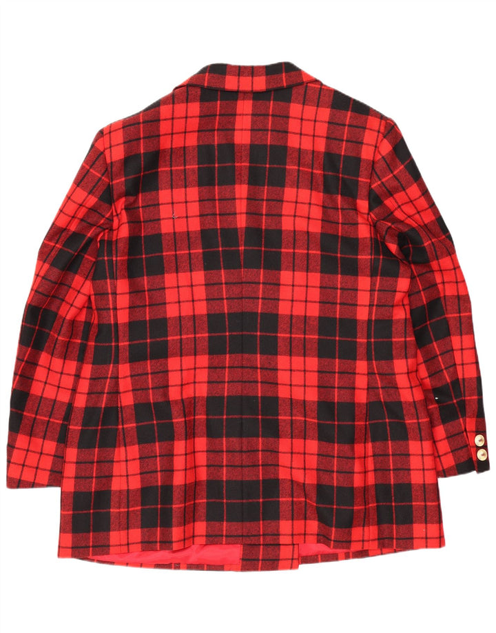 Jachetă pentru femei VINTAGE cu două piepturi, UK 12, roșu mediu, carouri
