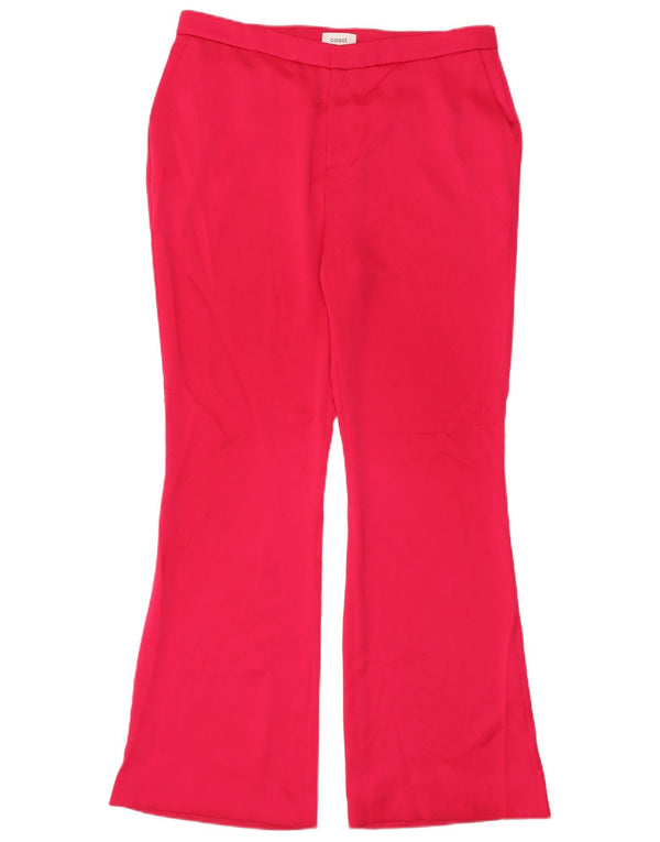 Pantaloni chino bootcut pentru femei Coast UK 16 mare L36 L32 poliester roz
