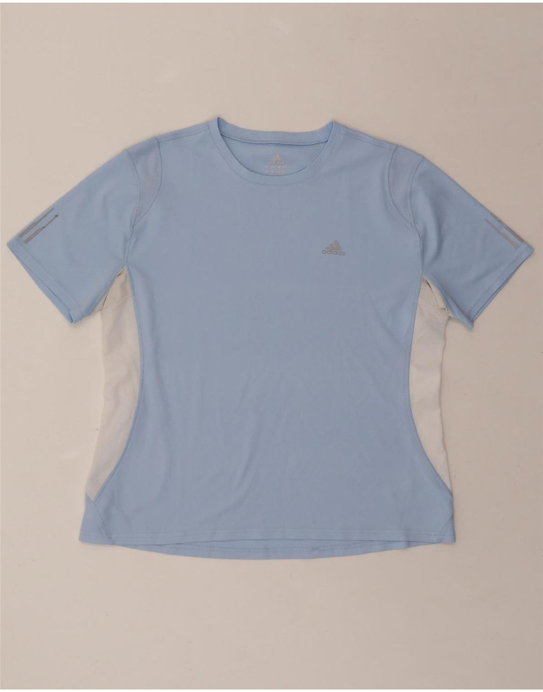 ADIDAS Womens T-Shirt Top UK 16 Large Blue Colourblock Polyester Vintage Adidas and Second-Hand Adidas from Messina Hembry 