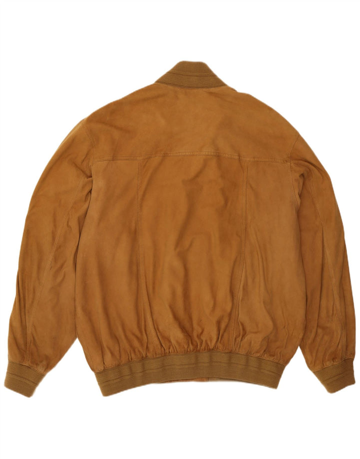 Olivieri Mens Les Marees Suede Bomber Jacket IT 62 6XL Brown Leather