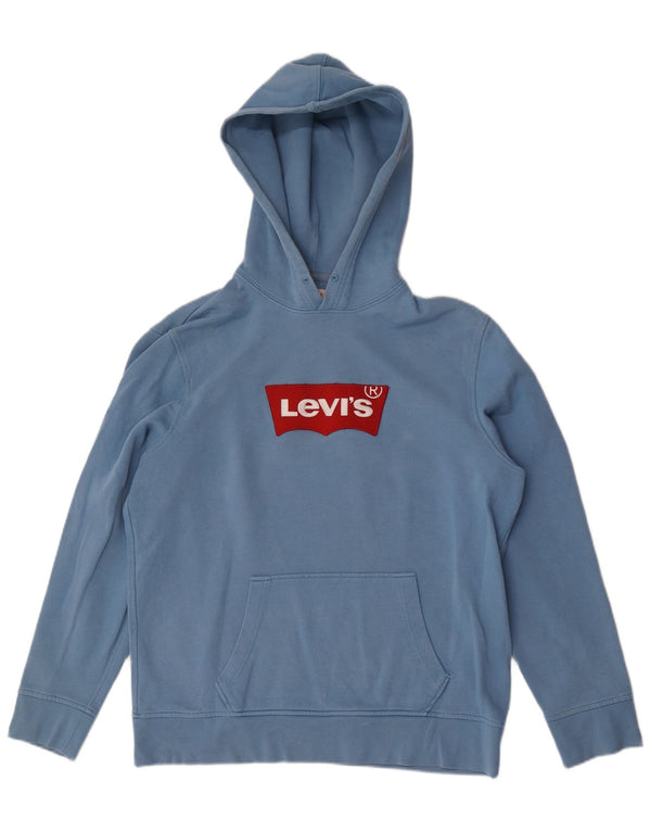 Pulover cu capota cu grafic Levi's pentru bărbați, mare, albastru, bumbac