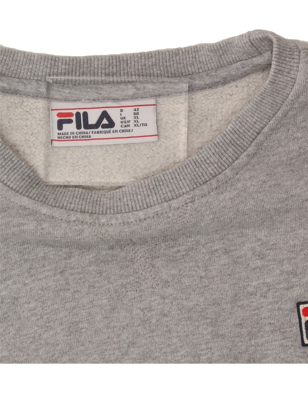 FILA Womens Oversized Sweatshirt Jumper UK 18 XL Grey Vintage Fila and Second-Hand Fila from Messina Hembry 