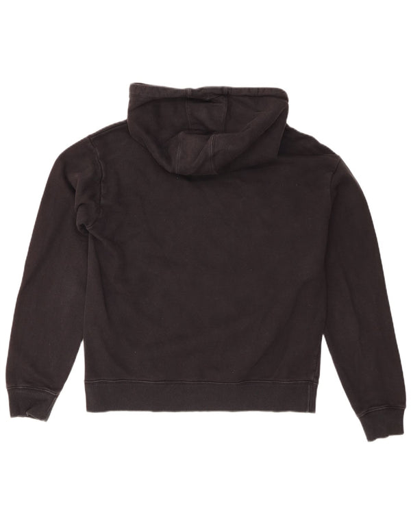 Pulover cu glugă supradimensionat cu grafic pentru femei Champion UK 10 Bumbac negru mic