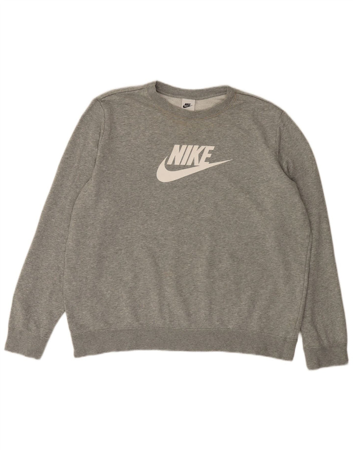 Pulover supradimensionat cu grafic Nike pentru femei UK 18 XL, gri cu pete