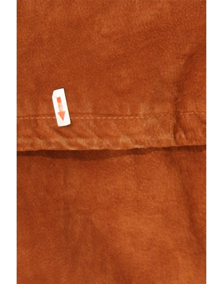 Pardesiu din piele intoarsa pentru barbati vintage IT 48 din piele maro medie