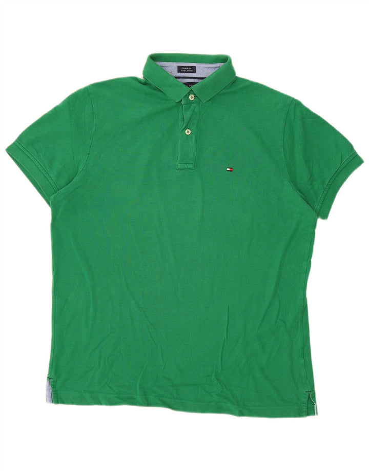 Tricou polo personalizat TOMMY HILFIGER pentru bărbați, verde mediu