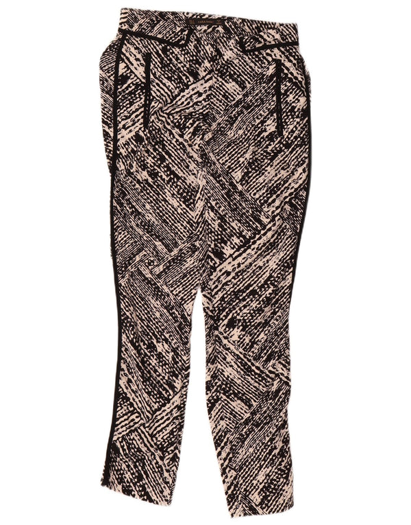 Pantaloni casual slim pentru femei Zara, cu model abstract, Mici L26 L27 Negri